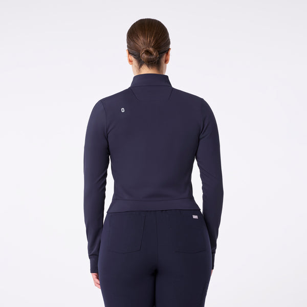 women's Navy On-Shift ContourKnit Cropped Jacket™