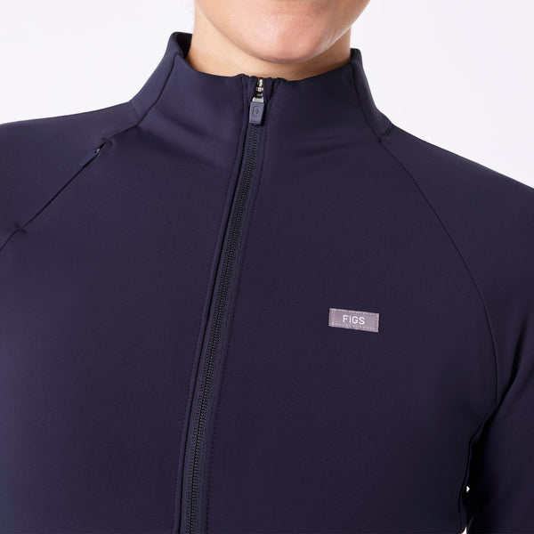 women's Navy On-Shift ContourKnit Cropped Jacket™