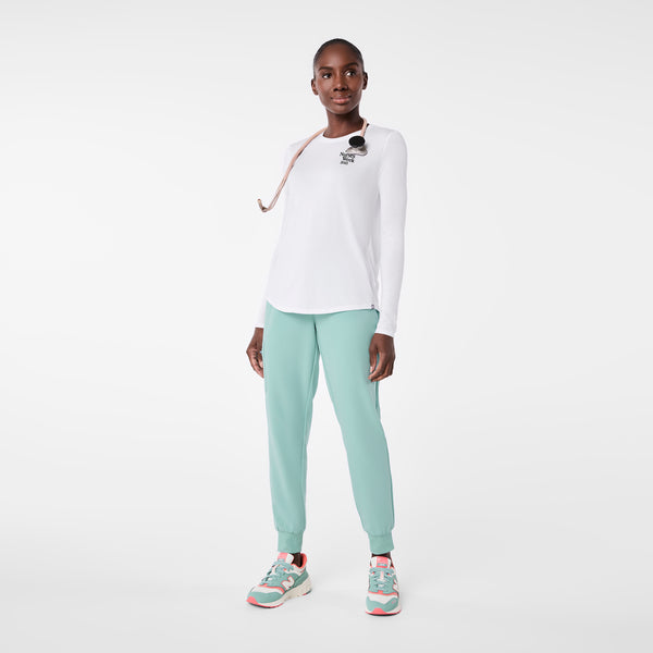 women's White Coffee Order Supersoft - Longsleeve Underscrub