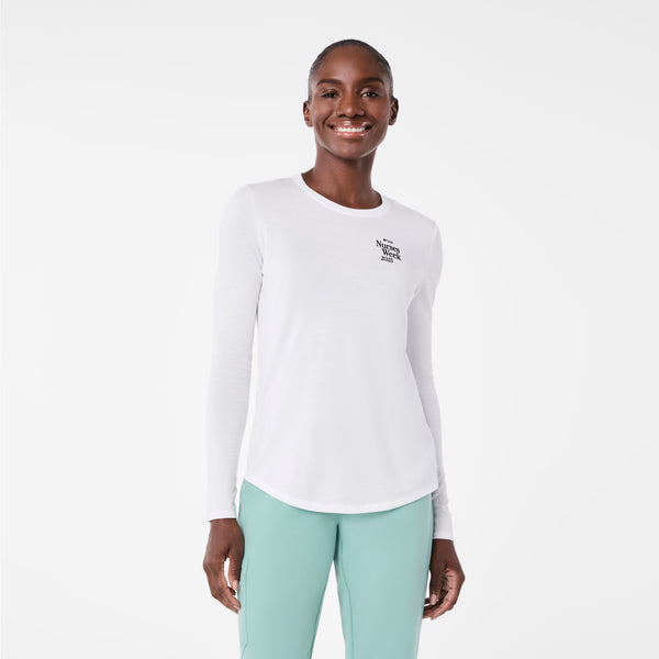 women's White Coffee Order Supersoft - Longsleeve Underscrub
