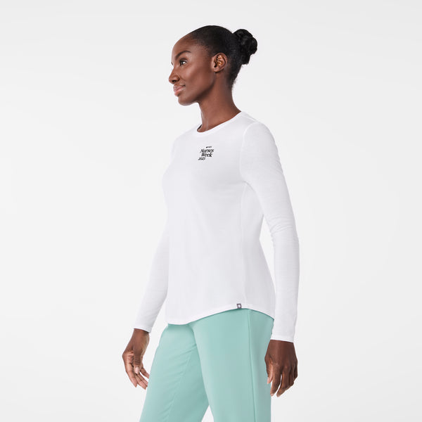 women's White Turn Patient By Myself Supersoft - Longsleeve Underscrub