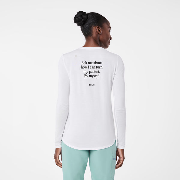 women's White Turn Patient By Myself Supersoft - Longsleeve Underscrub