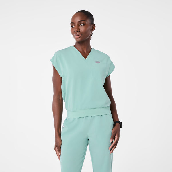 women's Seaglass Raleigh V-Neck - Scrub Top