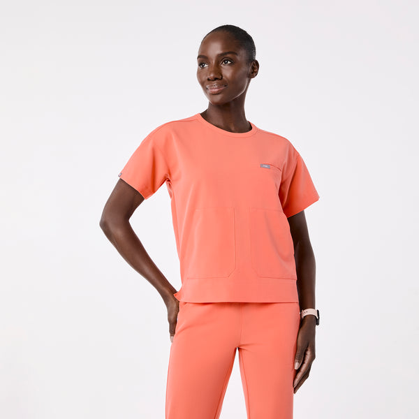 women's Sunset Drift Canela Crewneck - Scrub Top