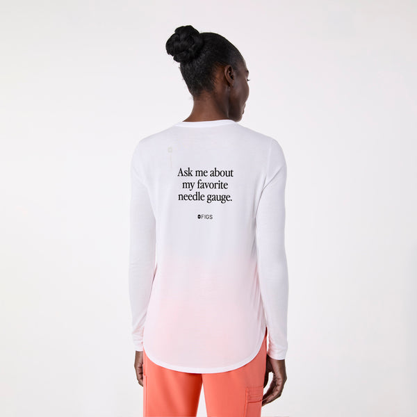 women's White Favorite Needle Gauge Supersoft - Longsleeve Underscrub