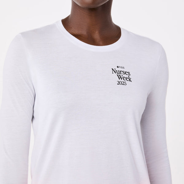 women's White Favorite Snack Supersoft - Longsleeve Underscrub