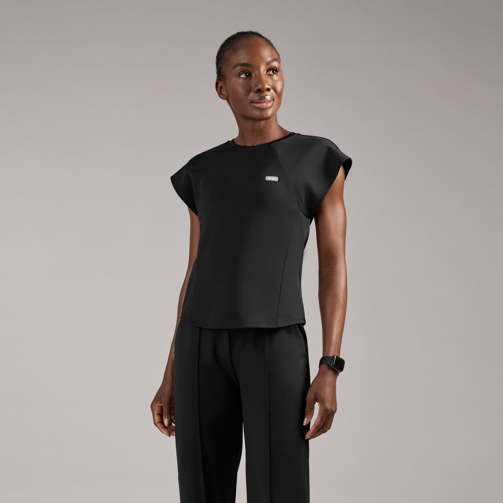 women's Black Alice FORMx™ Slim Crewneck - Scrub Top