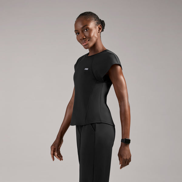 women's Black Alice FORMx™ Slim Crewneck - Scrub Top