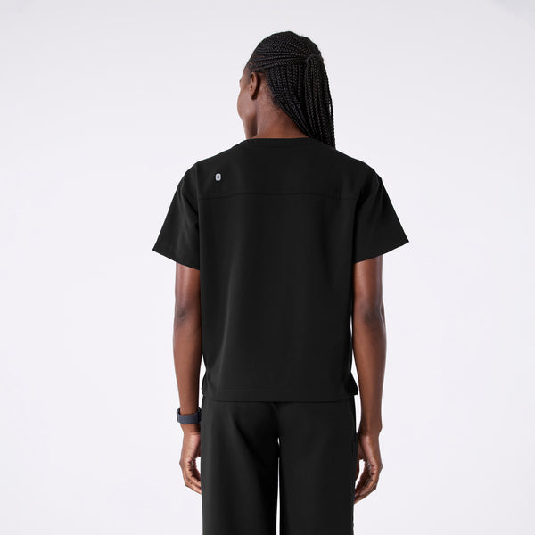 women's Black Cabral Relaxed Crewneck - Scrub Top