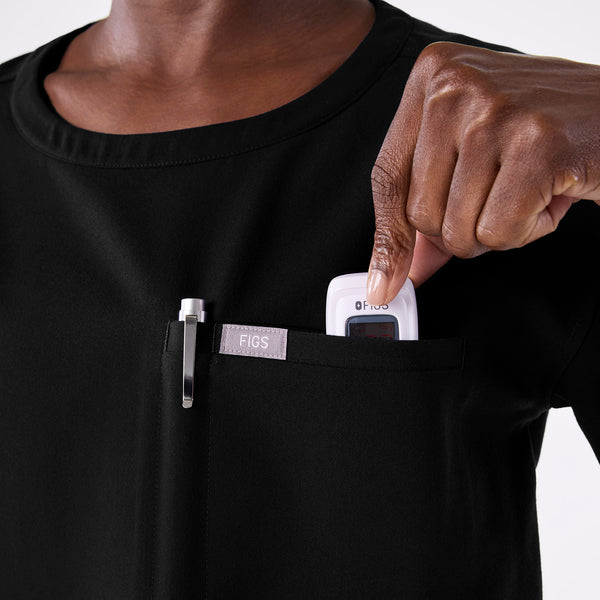 women's Black Cabral Relaxed Crewneck - Scrub Top