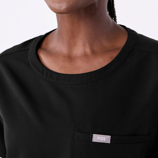 women's Black Cabral Relaxed Crewneck - Scrub Top