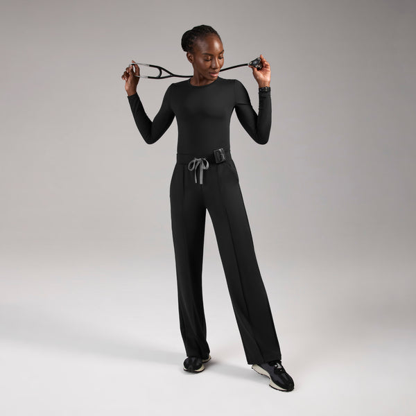 women's Black High Waisted Piedra FORMx™ Straight Leg - Scrub Pant