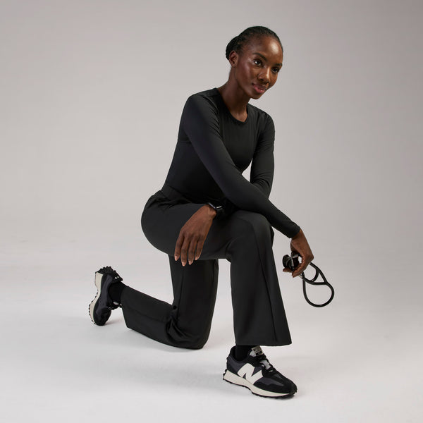 women's Black High Waisted Piedra FORMx™ Straight Leg - Scrub Pant