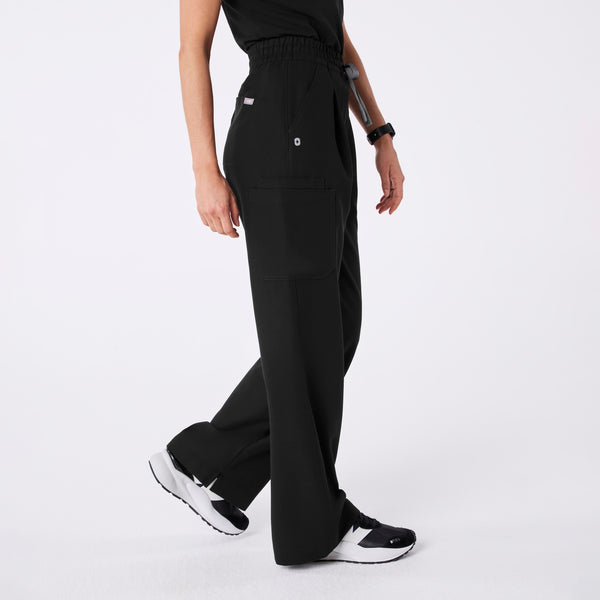 women's Black Ultra High Rise Shelby Wide Leg - Scrub Pant