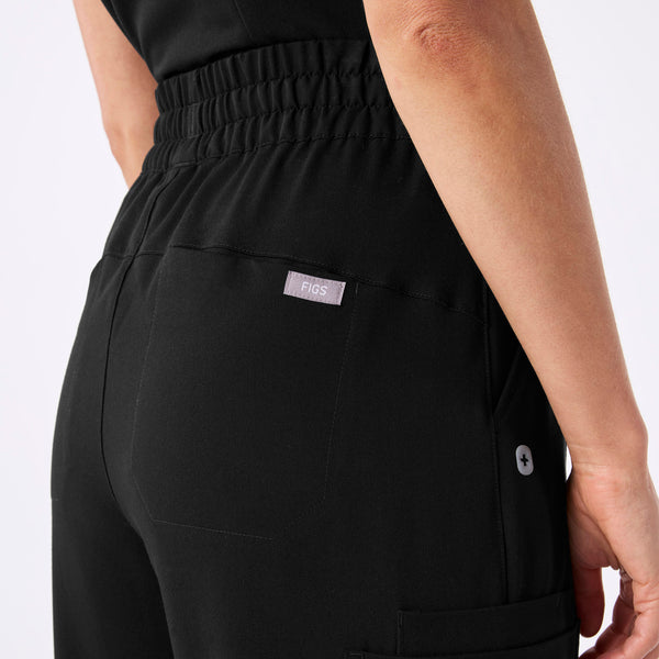 women's Black Ultra High Rise Shelby Wide Leg - Petite Scrub Pant