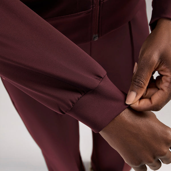 women's Burgundy Labelle FORMx Bomber - Scrub Jacket™