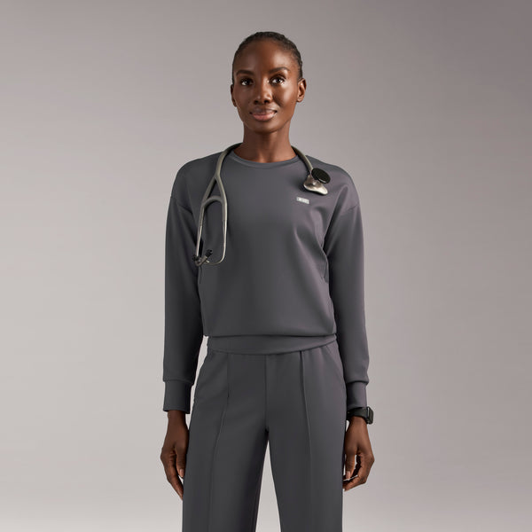 women's Charcoal Cornelia FORMx Crewneck - Scrub Top™