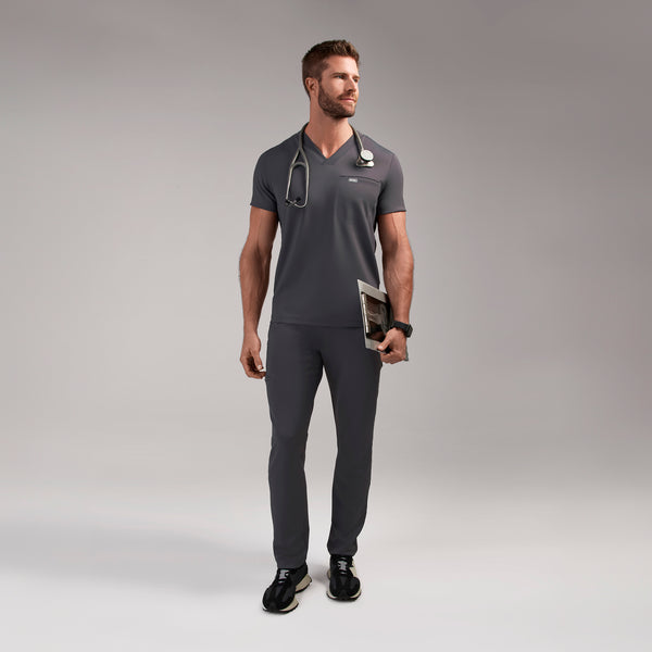 men's Charcoal Logan FORMx Slim V-Neck - Scrub Top™