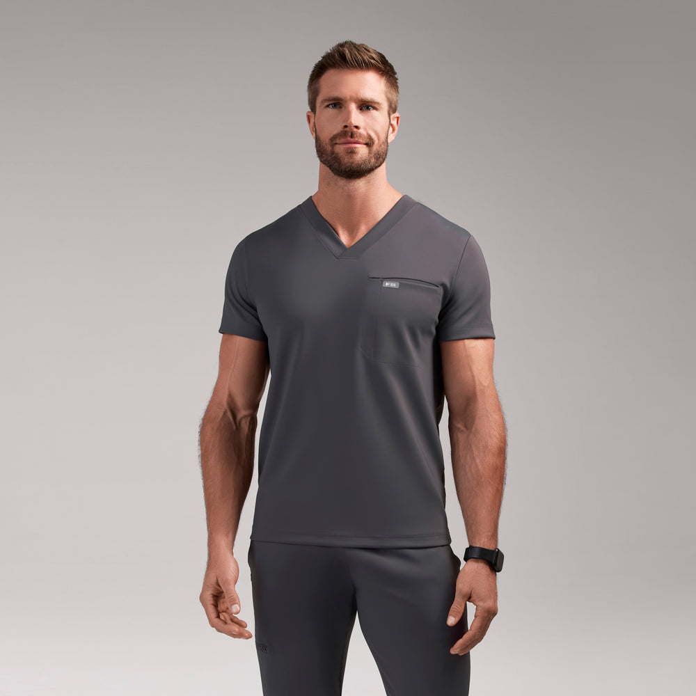 men's Charcoal Logan FORMx Slim V-Neck - Scrub Top™