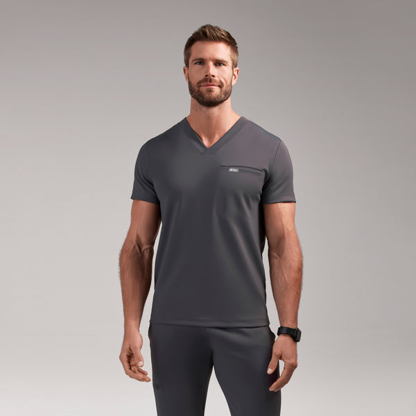 men's Charcoal Logan FORMx Slim V-Neck - Scrub Top™