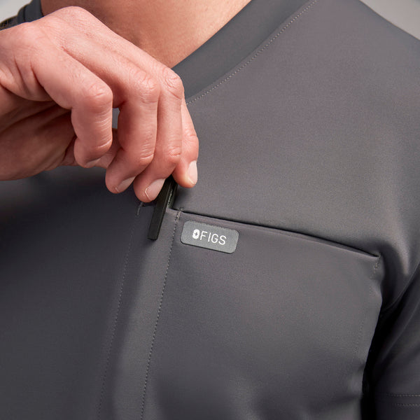 men's Charcoal Logan FORMx Slim V-Neck - Scrub Top™