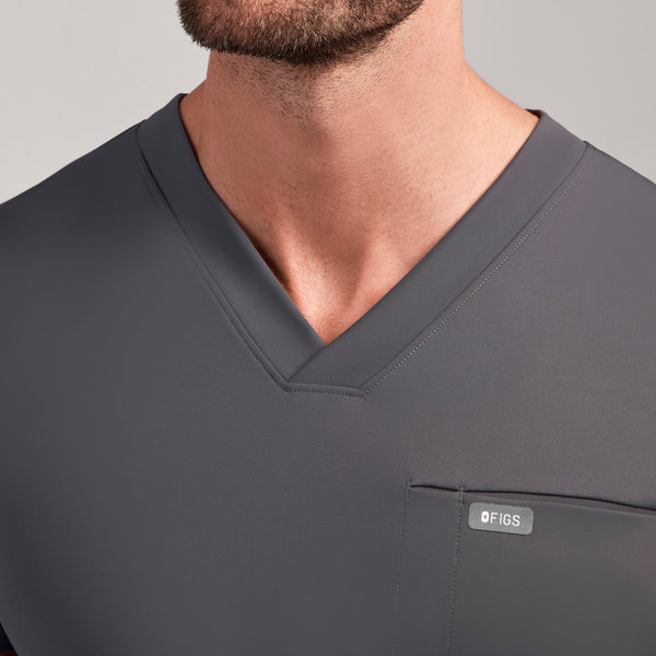 men's Charcoal Logan FORMx Slim V-Neck - Scrub Top™
