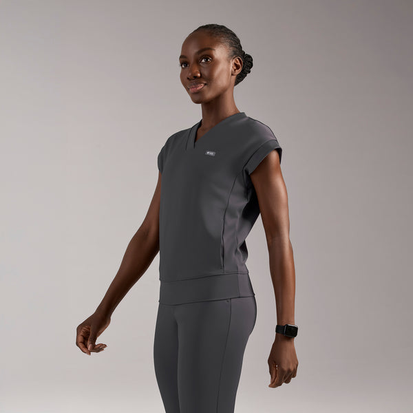 women's Charcoal Mira FORMx V-Neck - Scrub Top™