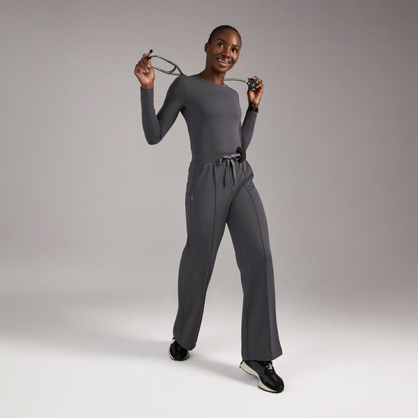 women's Charcoal High Waisted Salina FORMx Wide Leg - Tall Scrub Pant™