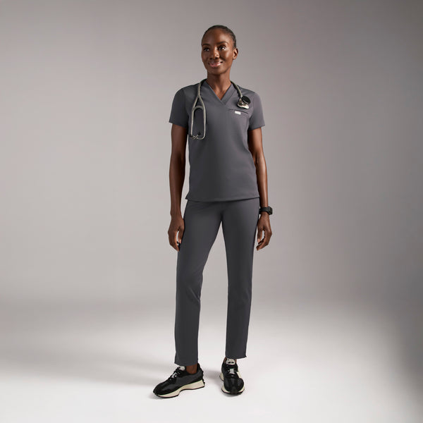 women's Charcoal Sona FORMx Slim V-Neck - Scrub Top™