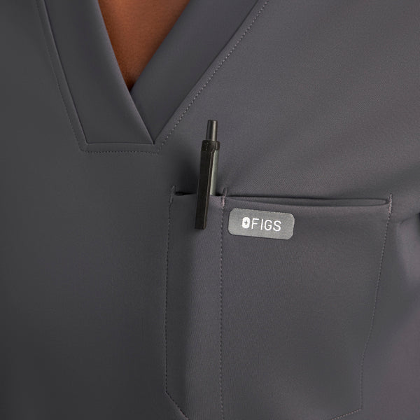 women's Charcoal Sona FORMx Slim V-Neck - Scrub Top™