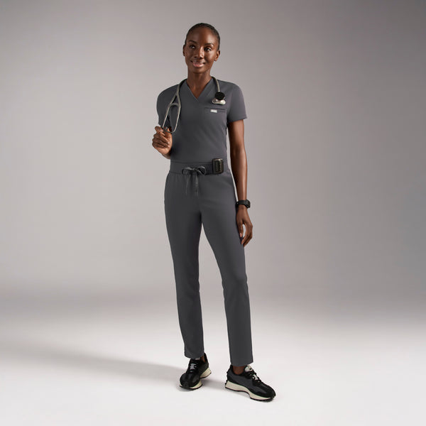 women's Charcoal Tena FORMx Slim Tapered - Petite Scrub Pant™
