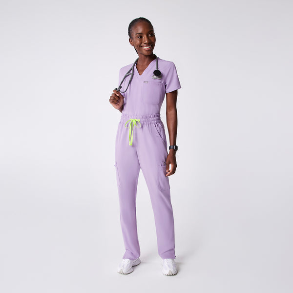 women's Lavender Dew High Waisted Dowa - Scrub Pants