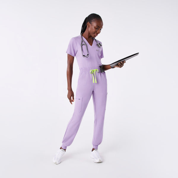 women's Lavender Dew High Waisted Uman Relaxed - Tall Jogger Scrub Pant