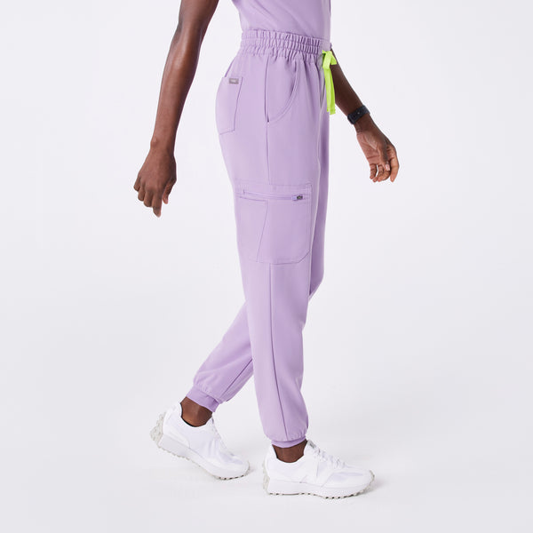 women's Lavender Dew High Waisted Uman Relaxed - Petite Jogger Scrub Pant