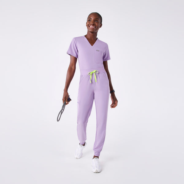 women's Lavender Dew High Waisted Zamora - Petite Jogger Scrub Pant™