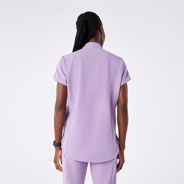 women's Lavender Dew Montex - Mock Neck Scrub Top