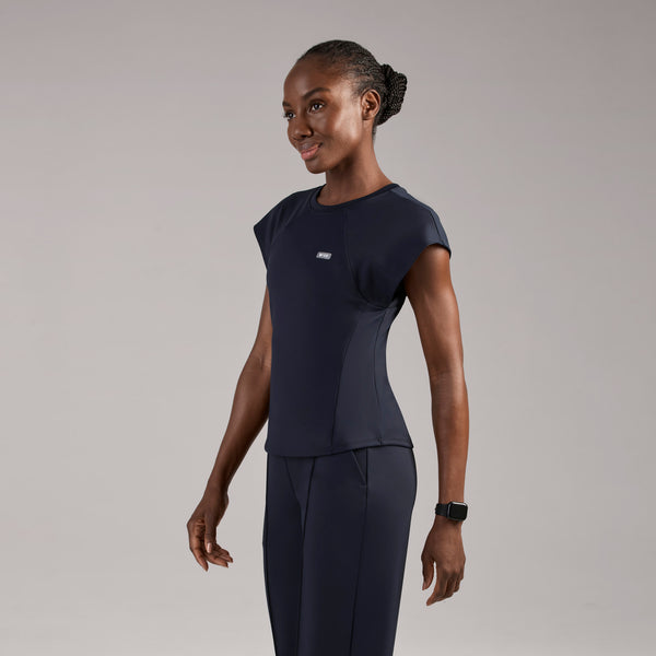 women's Navy Alice FORMx™ Slim Crewneck - Scrub Top