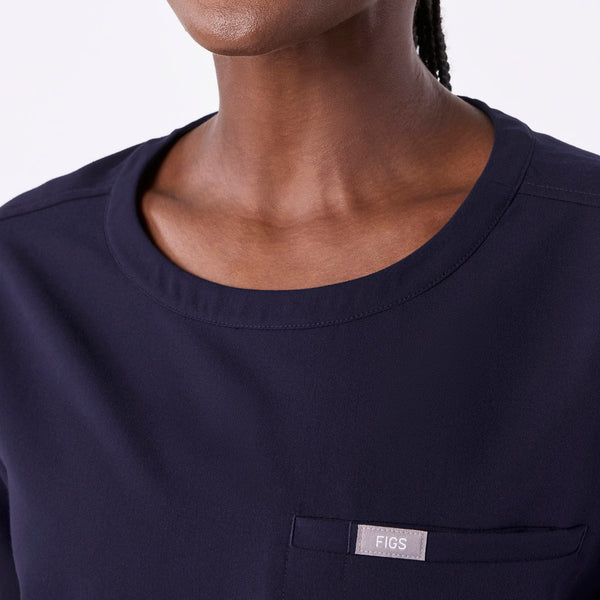 women's Navy Cabral Relaxed Crewneck - Scrub Top