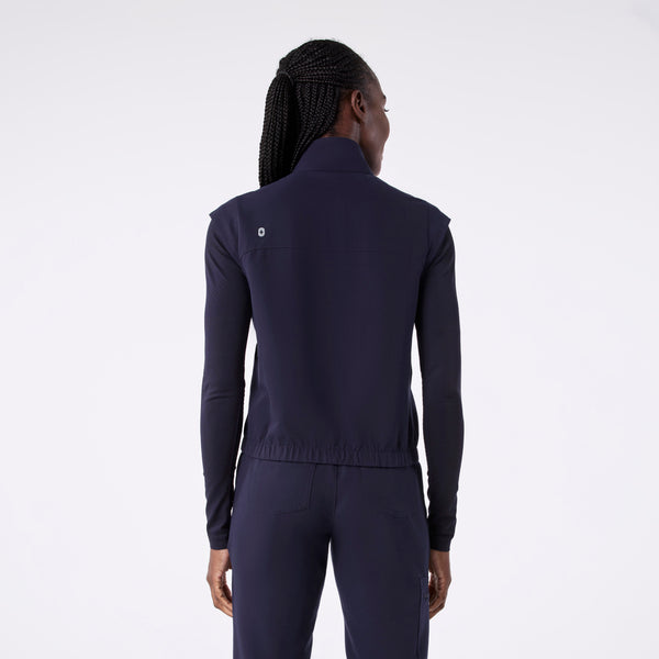 women's Navy Lomita Full Zip - Scrub Top