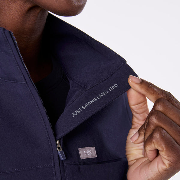 women's Navy Lomita Full Zip - Scrub Top