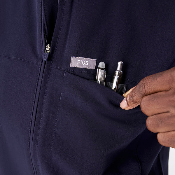 women's Navy Lomita Full Zip - Scrub Top