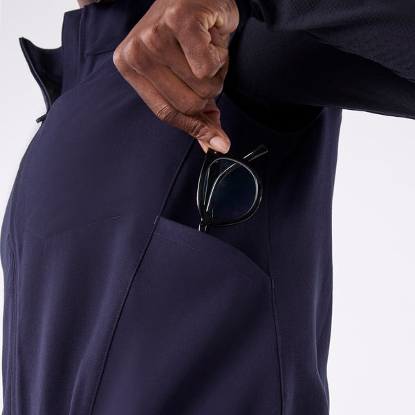 women's Navy Lomita Full Zip - Scrub Top