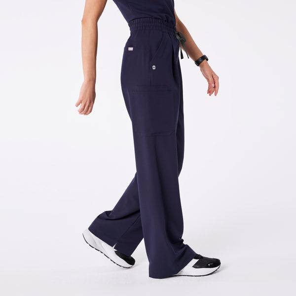 women's Navy Ultra High Rise Shelby Wide Leg - Scrub Pant