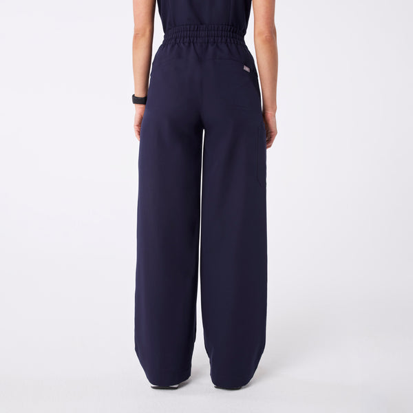women's Navy Ultra High Rise Shelby Wide Leg - Tall Scrub Pant