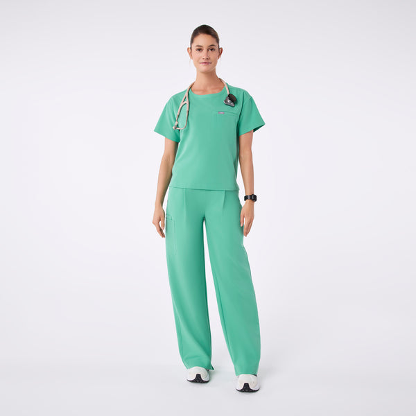 women's Surgical Green Cabral Relaxed Crewneck - Scrub Top