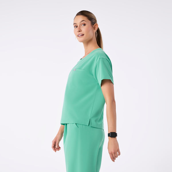women's Surgical Green Cabral Relaxed Crewneck - Scrub Top