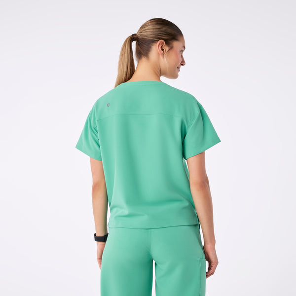 women's Surgical Green Cabral Relaxed Crewneck - Scrub Top