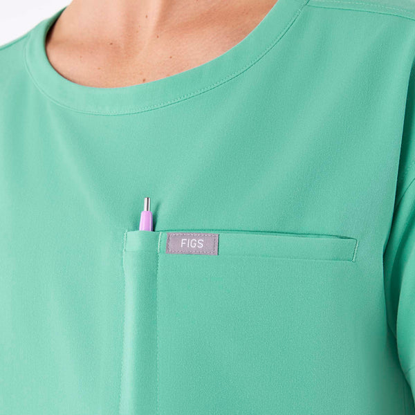 women's Surgical Green Cabral Relaxed Crewneck - Scrub Top