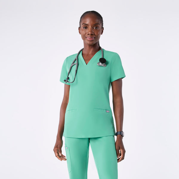 women's Surgical Green Casma - Three-Pocket Scrub Top™