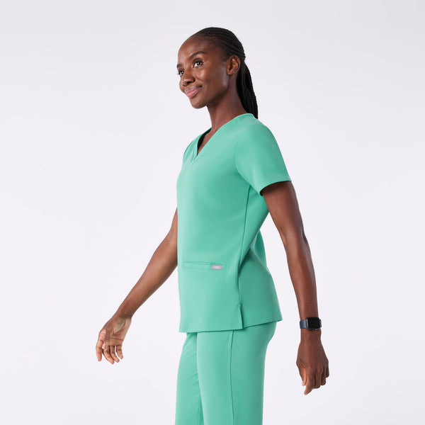 women's Surgical Green Casma - Three-Pocket Scrub Top™